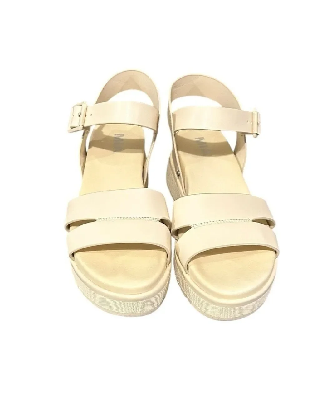 MIA Platform Strappy Platform Sandals Buckle Strap Bone Color Women’s Size 8 VGC